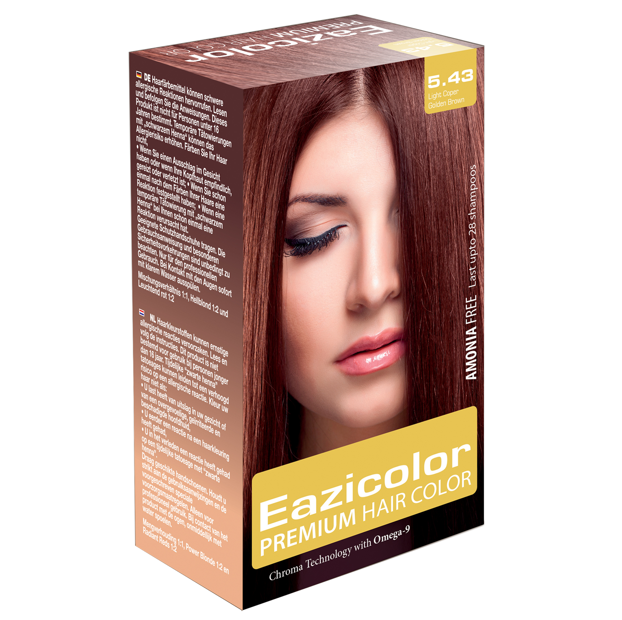 Eazicolor Premium Hair Color Kit For Women Light Copper Golden Brown  |  ezMarket