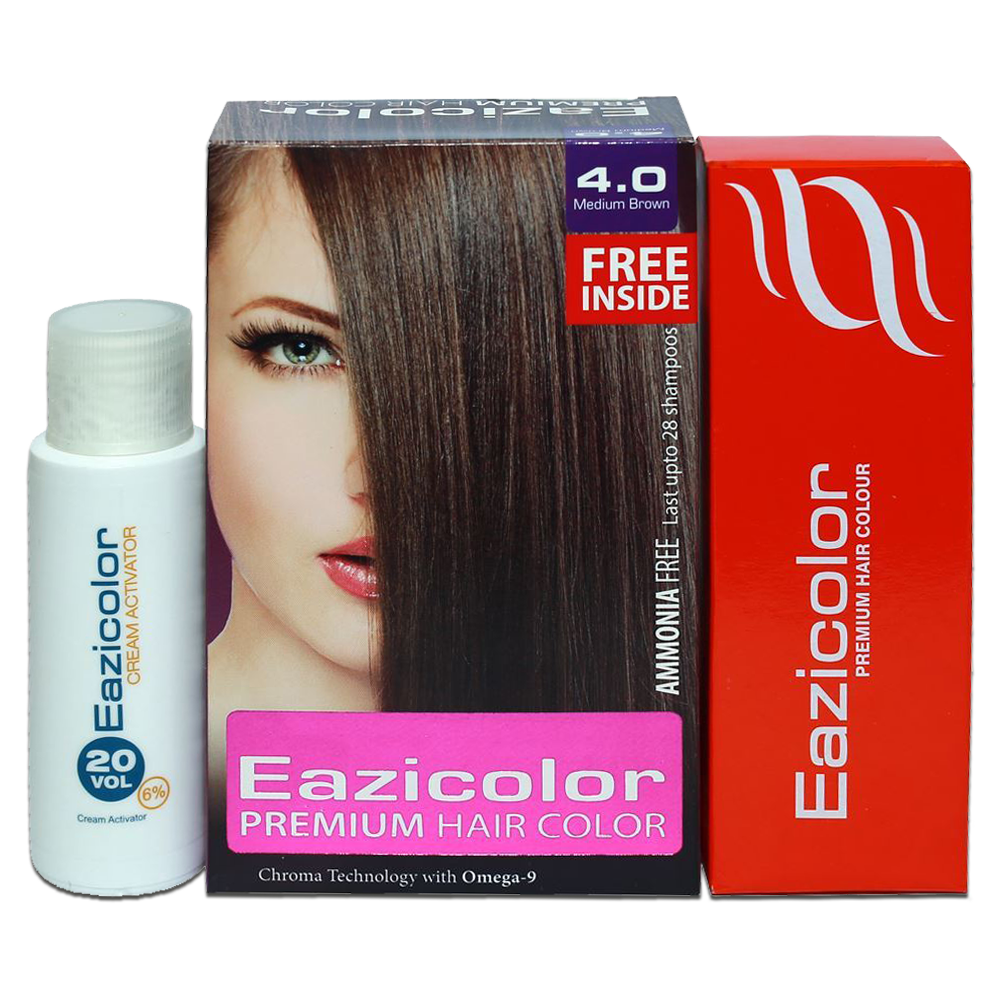 Eazicolor Premium Hair Color Kit For Women Medium Brown  | ezMarket